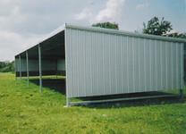 30' x 80' x 116' weld up single slope lean too 3 sided structure