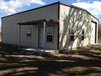 All welded metal office building for an industrial business.