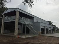 40' x 60' x 20' weld up with a 25' 2 story gable extension with a drop down 15' x 60' lean too